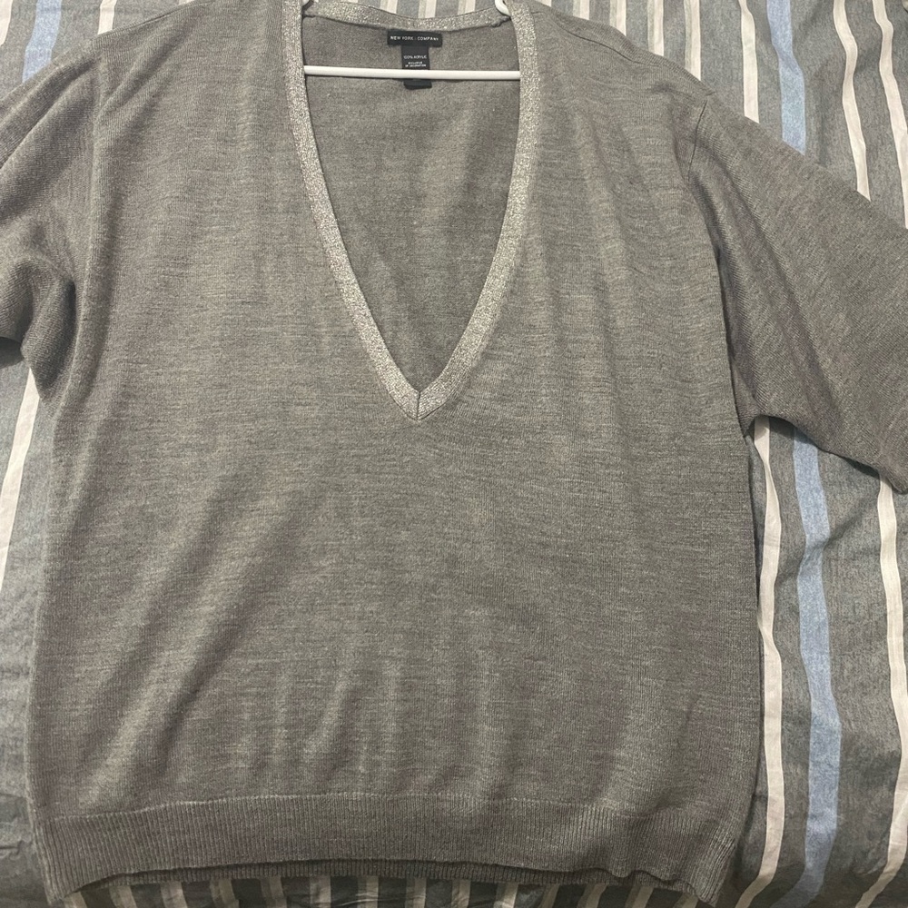 New York & Company Deep V-neck sweater.